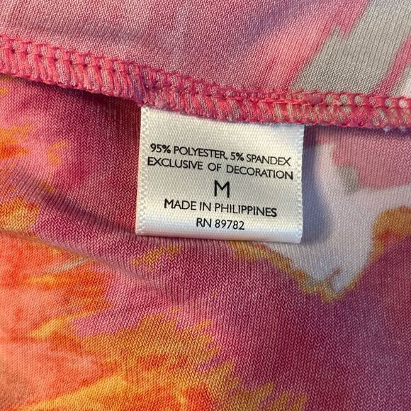 Natori Flowy Batwing Style Blouse Pink Abstract M - Picture 6 of 7